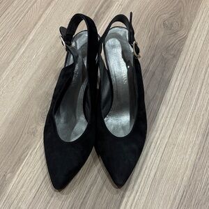Stuart Weitzman Black Slingback Heels